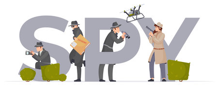 Spy Flat Textのイラスト素材