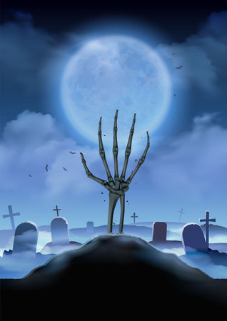 Halloween Skeleton Hand Compositionのイラスト素材