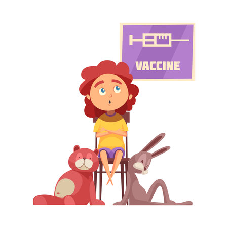 Kid Vaccination Illustrationのイラスト素材