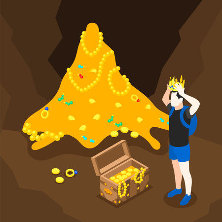 Treasure Pile Isometric Compositionのイラスト素材