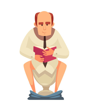 Reading Flat Illustrationのイラスト素材