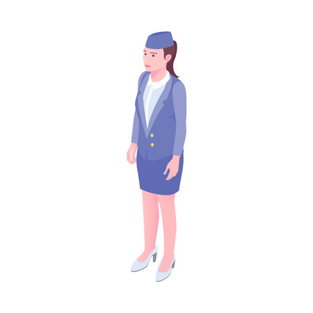 Isometric Flight Attendantのイラスト素材