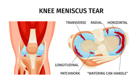 Knee Meniscus Tear Infographicsのイラスト素材