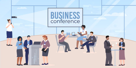 Business Conference Hall Compositionのイラスト素材