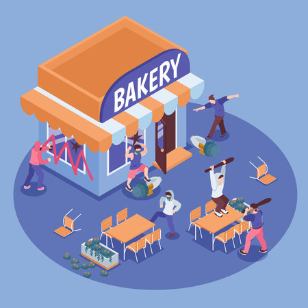Isometric Hooligans Compositionのイラスト素材