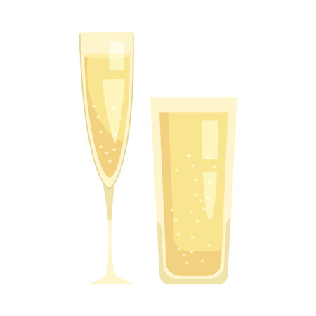 Champagne Flat Illustrationのイラスト素材