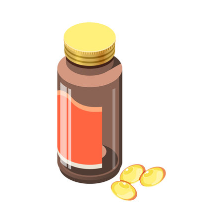 Vitamins Isometric Iconのイラスト素材