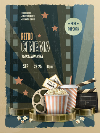 Retro Cinema Posterのイラスト素材