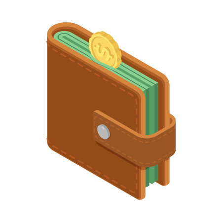 Wallet Isometric Iconのイラスト素材