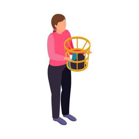 Laundry Isometric Iconのイラスト素材