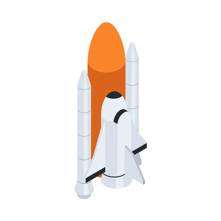 Spacecraft Isometric Iconのイラスト素材