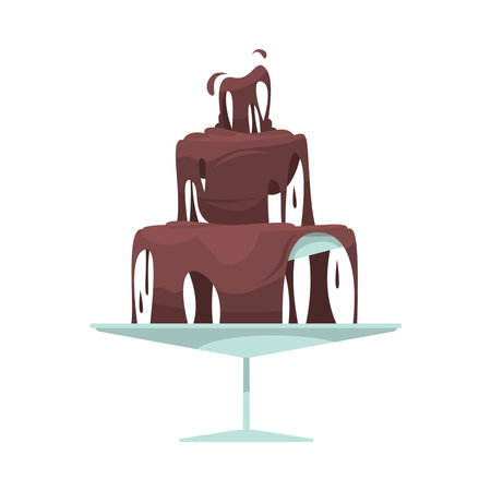 Flat Chocolate Fountainのイラスト素材