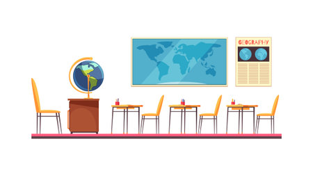 Cartoon School Classroomのイラスト素材