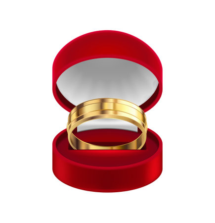 Wedding Ring Case Compositionのイラスト素材