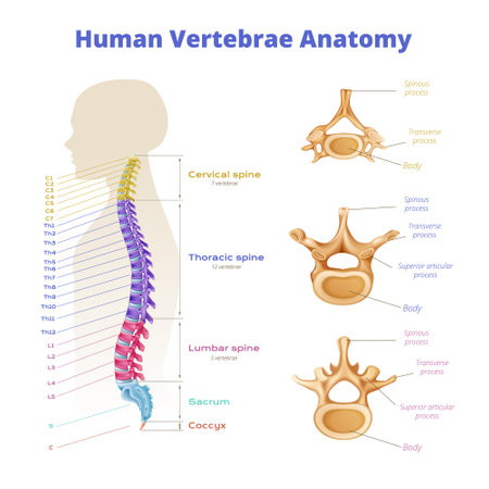 Human Vertebrae Anatomy Infographicsのイラスト素材