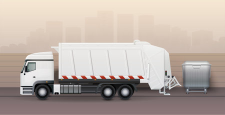 Garbage Truck Illustrationのイラスト素材