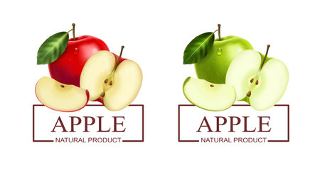 Apple Labels Setのイラスト素材