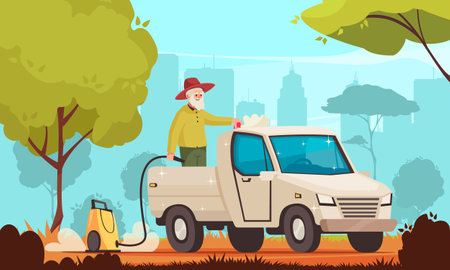 Car Wash Cartoonのイラスト素材