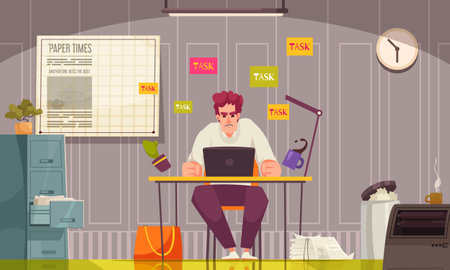 Office Stress Conceptのイラスト素材