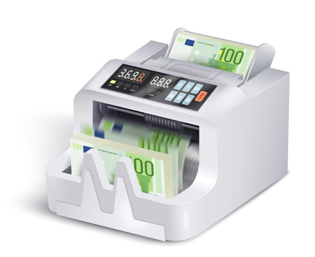 Money Counting Device Compositionのイラスト素材