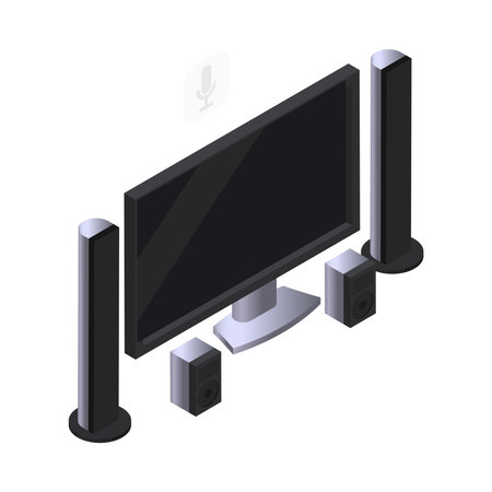 IoT Home Cinema Compositionのイラスト素材