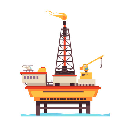 Sea Platform Industry Compositionのイラスト素材