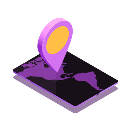 Isometric SEO Location Compositionのイラスト素材