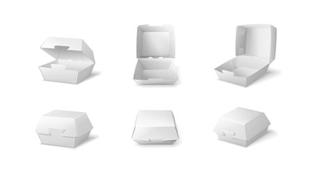 Burger Box Mockup Setのイラスト素材