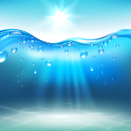 Realistic Water Wave Backgroundのイラスト素材