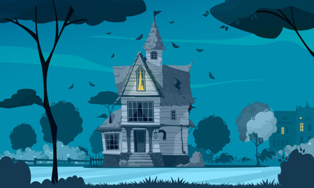 Scary House Posterのイラスト素材