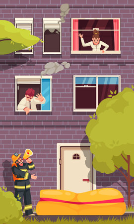 Evacuation Alarm Cartoonのイラスト素材