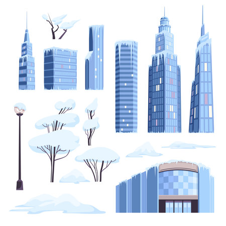 Ice Snow City Setのイラスト素材
