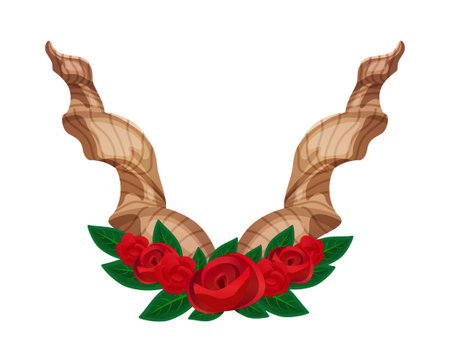 Roses And Horns Compositionのイラスト素材