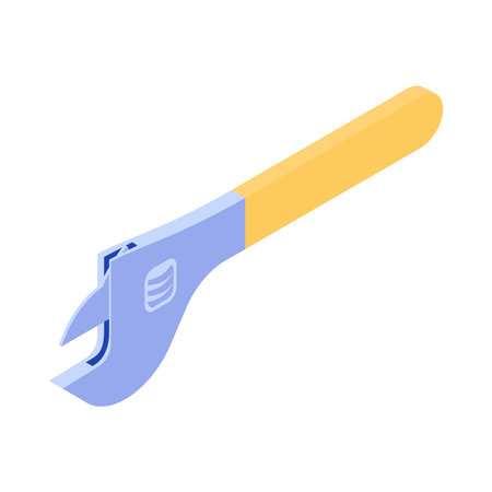 Isometric Plumbers Wrench Compositionのイラスト素材