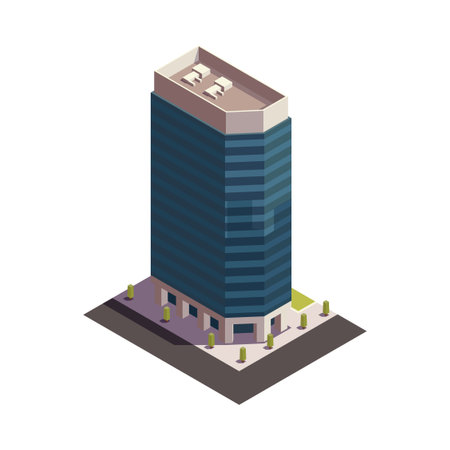 Office Skyscraper Isometric Compositionのイラスト素材