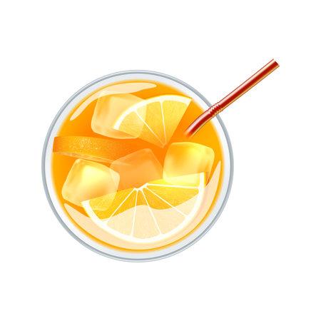 Realistic Citrus Cocktail Compositionのイラスト素材