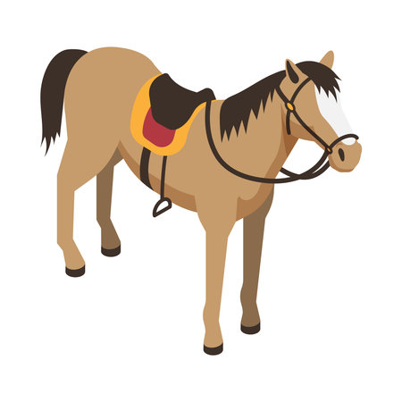 West Horse Isometric Compositionのイラスト素材