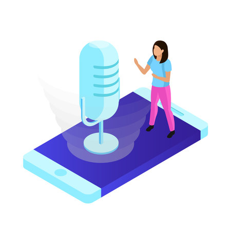 Smartphone Microphone Voice Compositionのイラスト素材