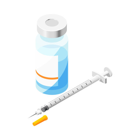 Diabetes Insulin Syringe Compositionのイラスト素材