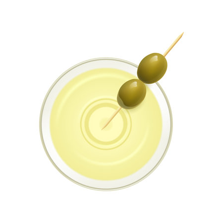 Realistic Olive Cocktail Compositionのイラスト素材