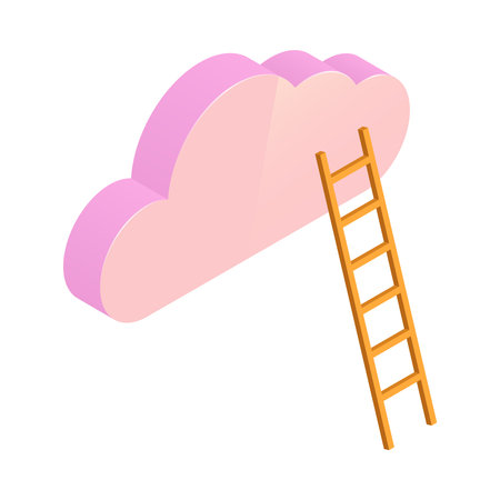 Business Cloud Ladder Compositionのイラスト素材