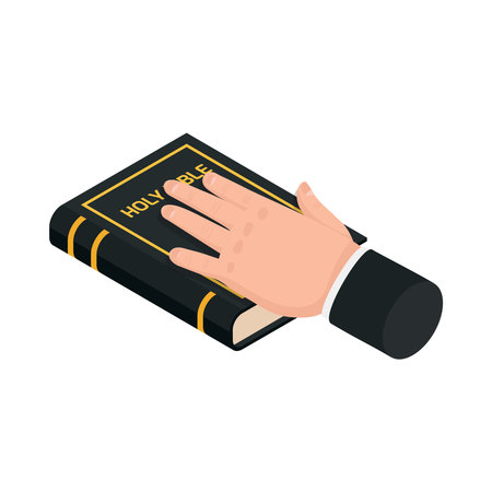 Bible Hand Isometric Compositionのイラスト素材