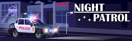 Night Police Patrol Backgroundのイラスト素材