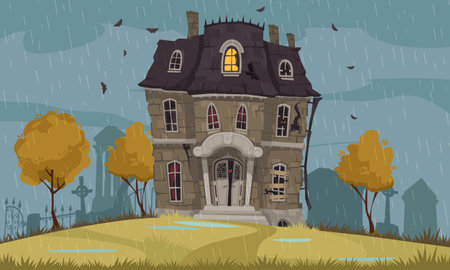Scary House Posterのイラスト素材