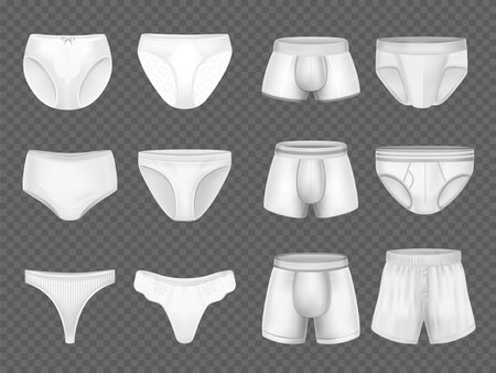 Realistic Underwear Setのイラスト素材