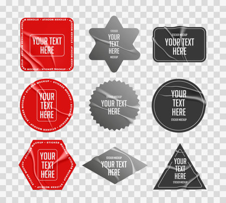 Marble Labels Stickers Setのイラスト素材
