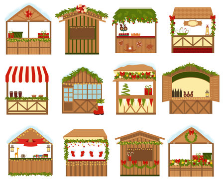 Christmas Fair Buildings Compositionのイラスト素材