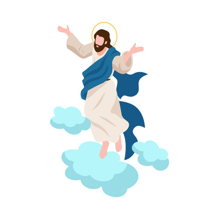 Christ Above Clouds Compositionのイラスト素材