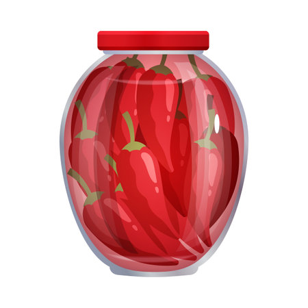 Glassed Peppers Can Compositionのイラスト素材