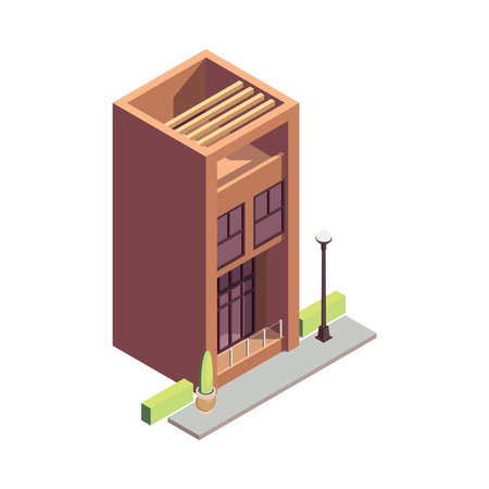 Modern Town House Compositionのイラスト素材